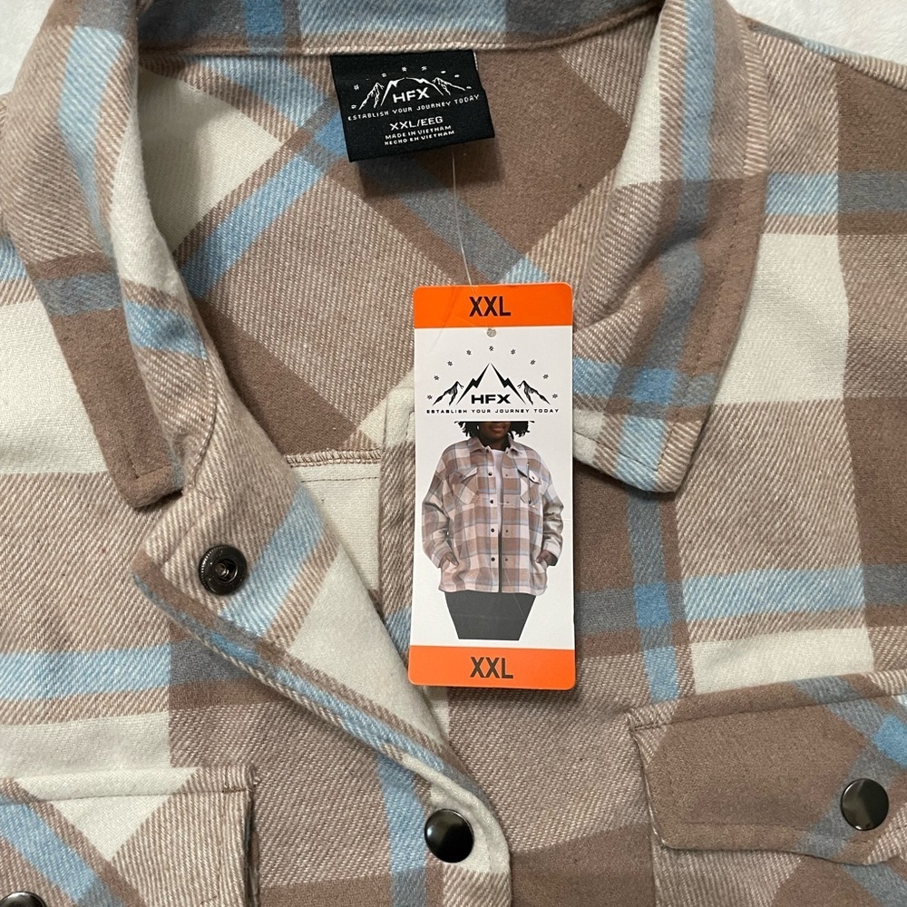 HFX Women's Heavy Flannel Plaid Shirt Jacket Size: XXL - Picture 9 of 14